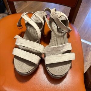 Crocs wedge strap sandals size 9